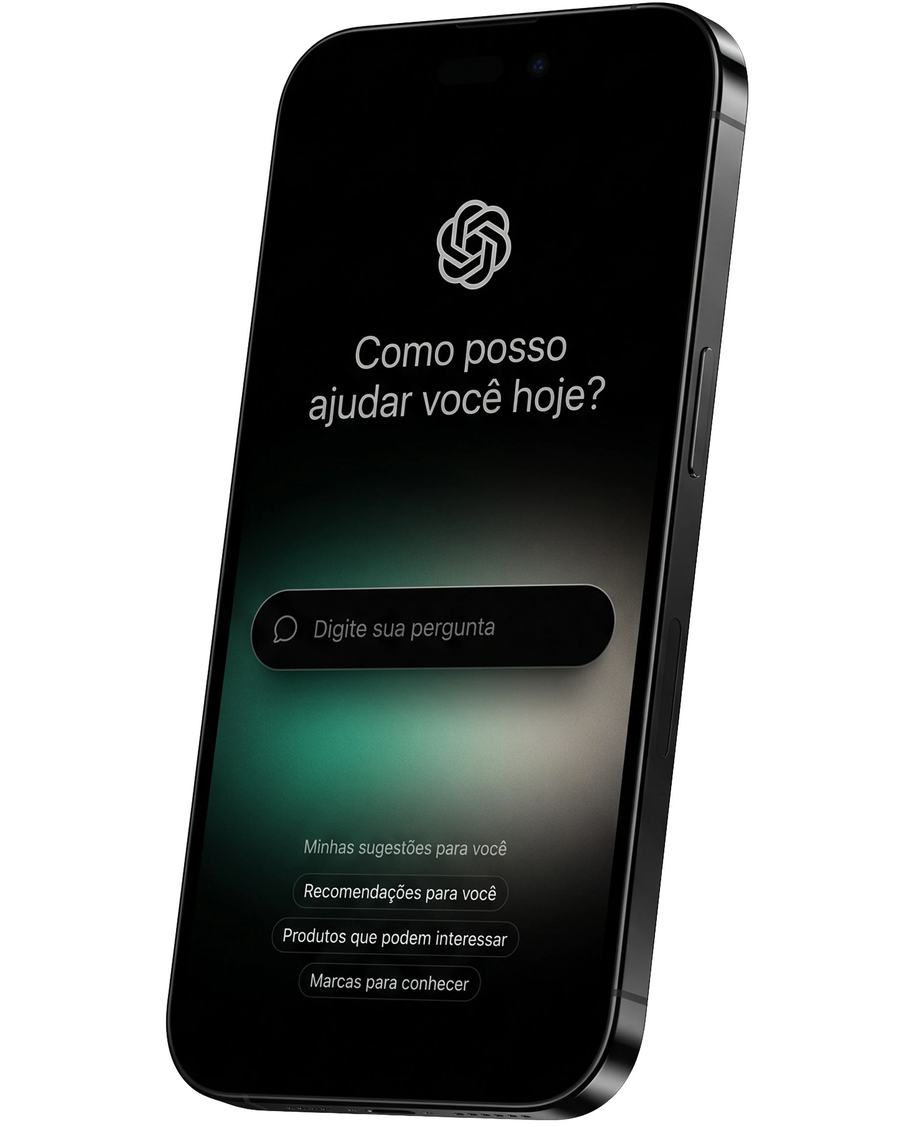 Interface de inteligência artificial apresentada em um smartphone