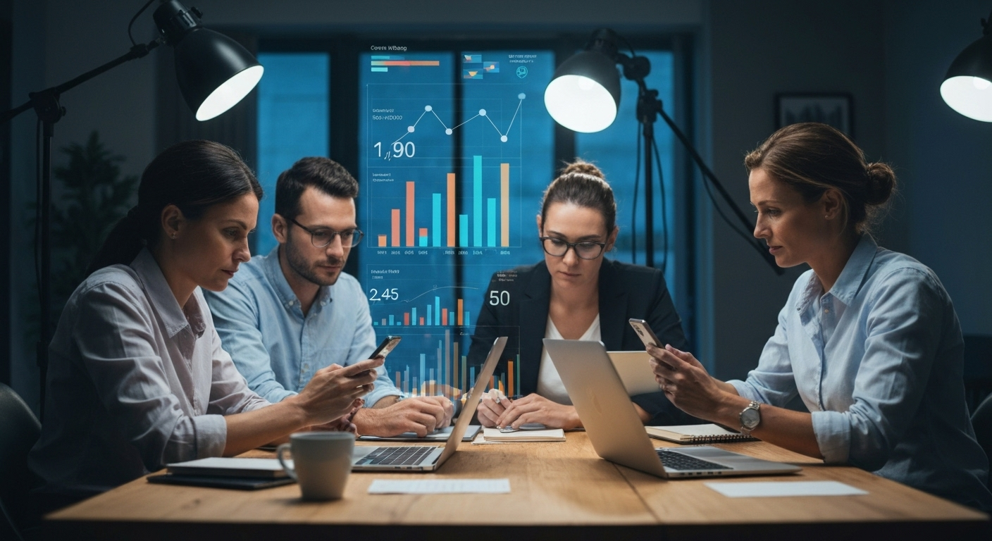 Equipe da Vendemkt analisando métricas de campanhas para ajustar o tamanho ideal de email marketing e melhorar entregabilidade e conversões.