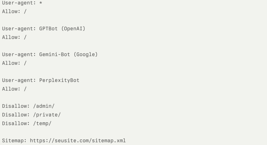 Tabela comparativa visual mostrando diferenças entre rastreamento SEO tradicional (Google) e IA generativa (ChatGPT, Gemini): frequência de rastreamento contínuo vs estático/tempo real, sinais primários (links vs E-E-A-T), ferramentas de monitoramento (GSC vs testes manuais), e processo de citação automática. Infográfico para otimizar site ChatGPT.