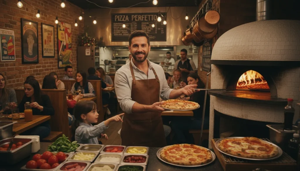 Infográfico sobre marketing digital para PME mostrando transformação de investimento mínimo (R$1.500-2.500/mês) em máximo resultado (ROI 5-20x): à esquerda, ícone de pequena empresa com setas de crescimento; centro, funil visual convertendo dinheiro investido em retorno multiplicado; à direita, ícones de canais digitais priorizados (Google Meu Negócio, Email Marketing, Meta Ads) conectados por fluxo de dados em laranja neon; topo, curva exponencial mostrando evolução do ROI ao longo de 90 dias. Infográfico educacional para estratégia de marketing digital PME com orçamento reduzido e máximo impacto.